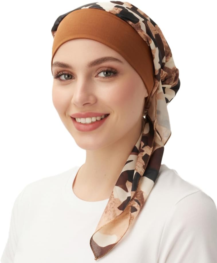 FADACHY Chemo Headwear for Women,Chemo Caps Lightweight for Summer with Head Scarf,Silky Soft Hair Turbans Fashion - Image 2